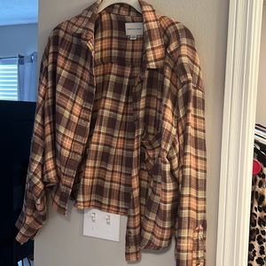 American Eagle Cropped Flannel
